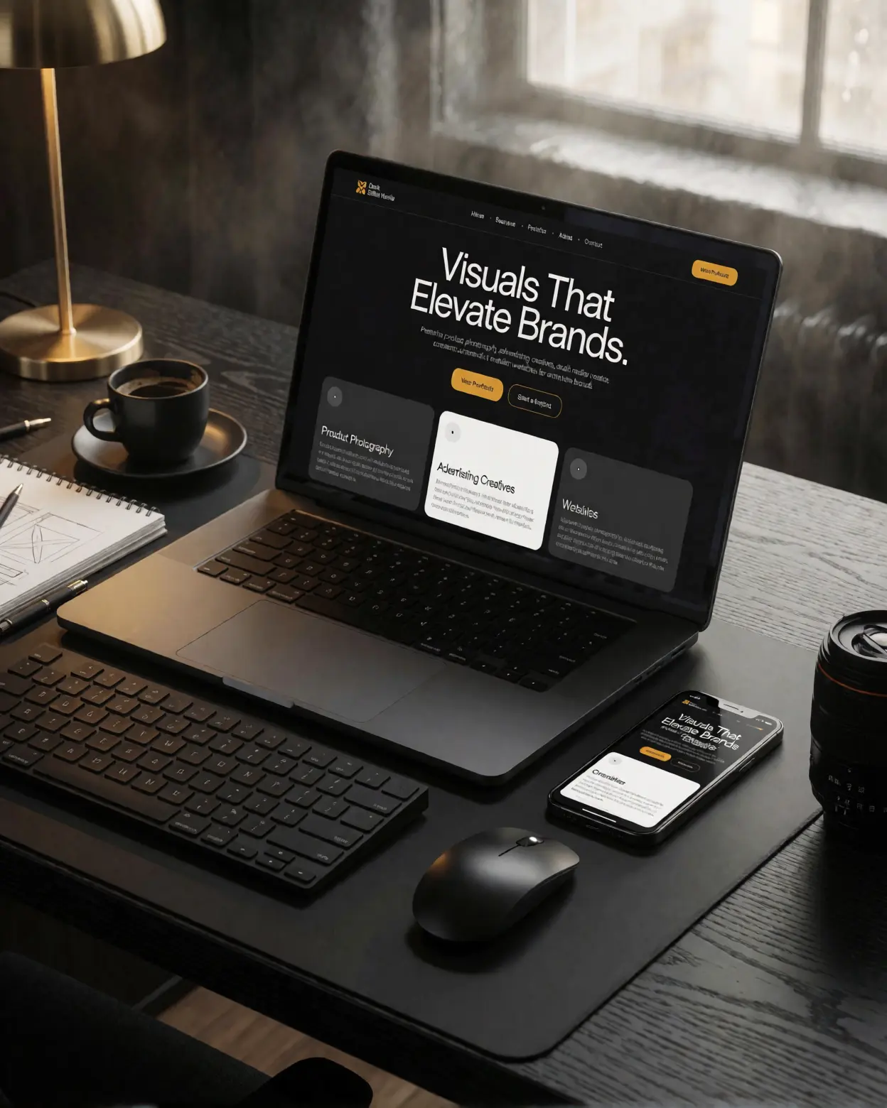Modern website design concept for a creative agency.