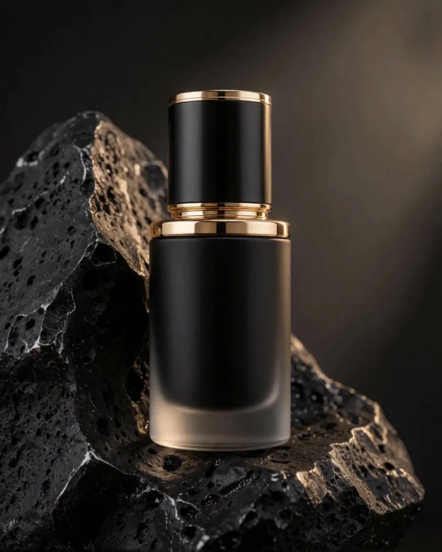 Luxury cosmetics product photography featuring premium skincare packaging