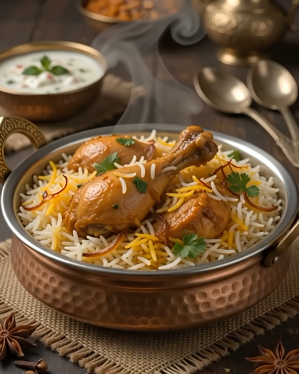 Cinematic restaurant food photography featuring Indian cuisine