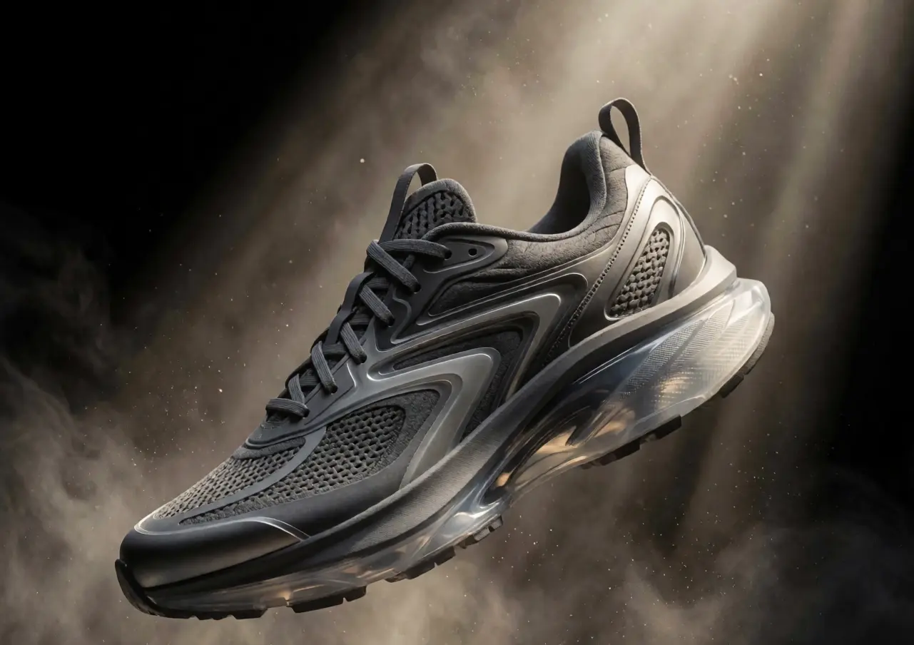 Premium running shoe commercial concept for sports advertising